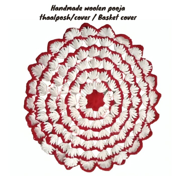 Handmade woolen pooja thaalposh/cover / Basket cover - Image 3