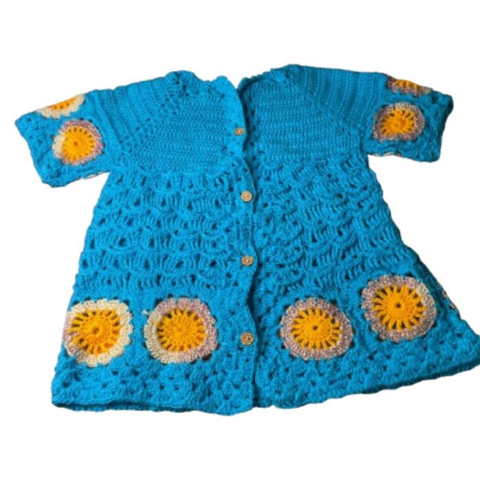 Handmade woolen Designer frock for girl