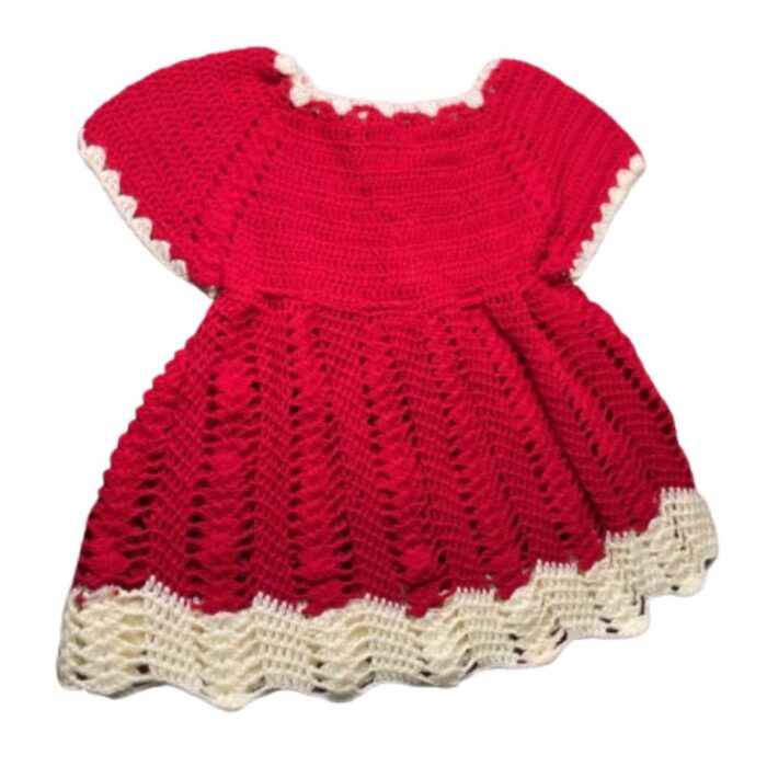 Red crochet frock (Design no. 1) - Image 3