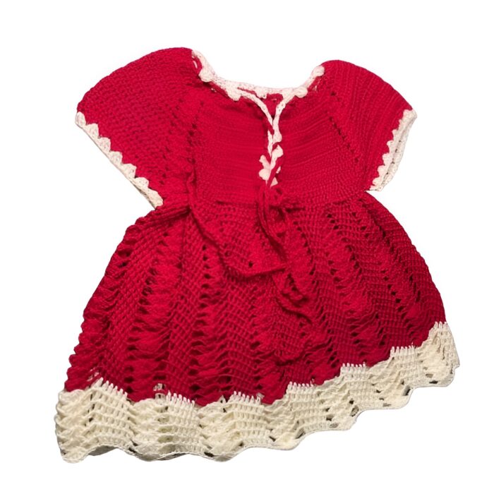 Red crochet frock (Design no. 1)