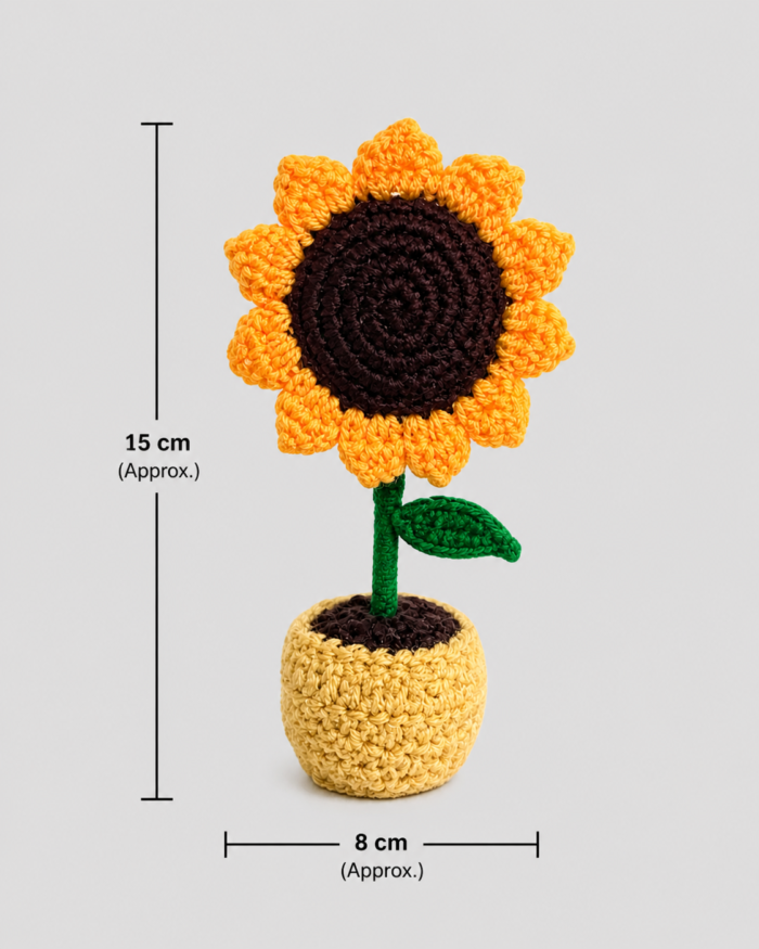 Crochet Sunflower pot