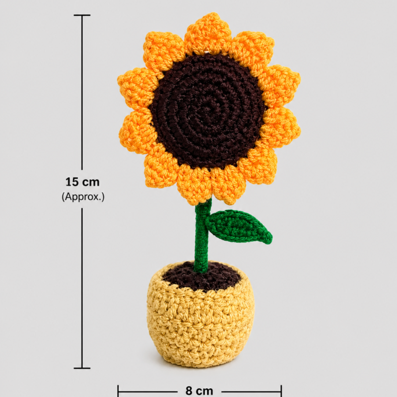 Crochet Sunflower pot