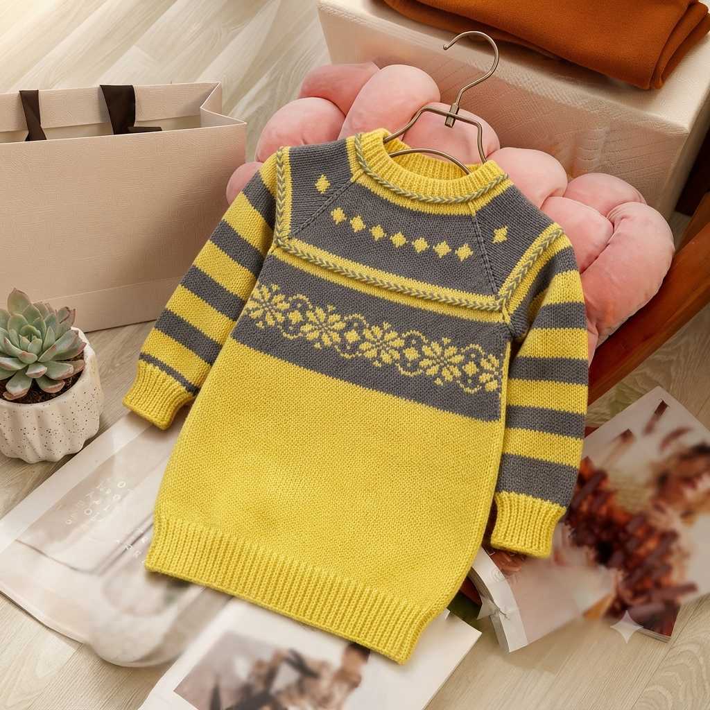 4–5 Years Kids Handmade Woolen Sweater | Warm & Stylish Winter Sweater 4–5 Years Kids Handmade Woolen Sweater | Warm & Stylish Winter Sweater